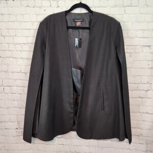NWT Ashley Stewart Black‎ Long Crepe Cape Women's 12